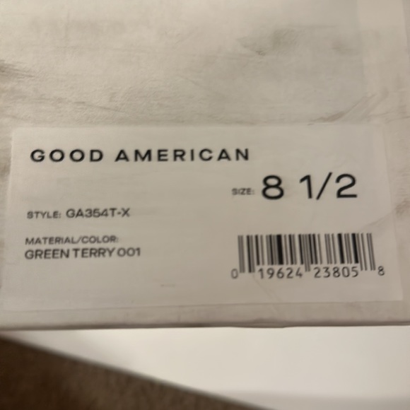 GOOD AMERICAN 🔺JUST REDUCED🔺KELLY GREEN TERRY CLOTH SANDAL 8.5 M - Picture 13 of 14